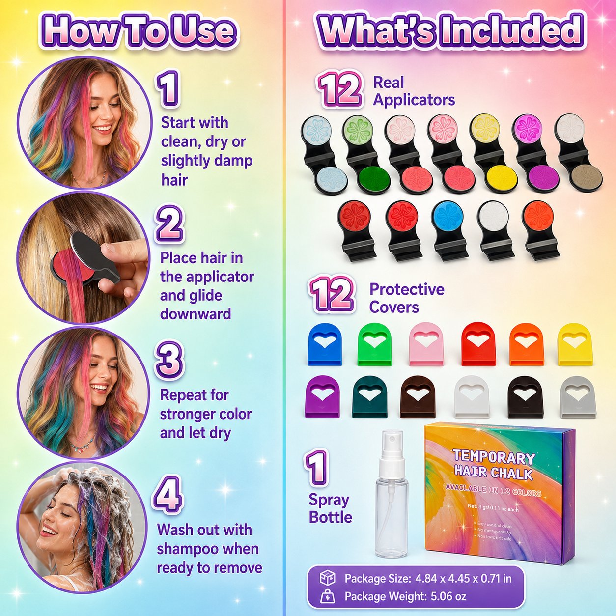 π₯Last Day 50% OFF - π12-Color Temporary Hair Chalk Applicator Set