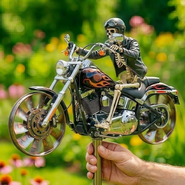 🎁🔥Upgrade Dad's Yard! 49% OFF Father's Day Sale🏍️💀Skull Motorcycle Windmill