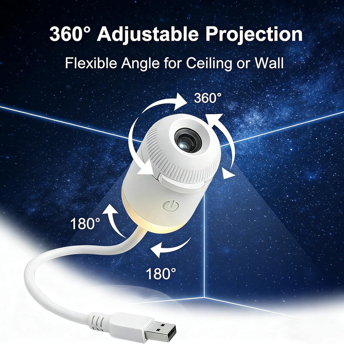 2-in-1 Galaxy Projector Night Light