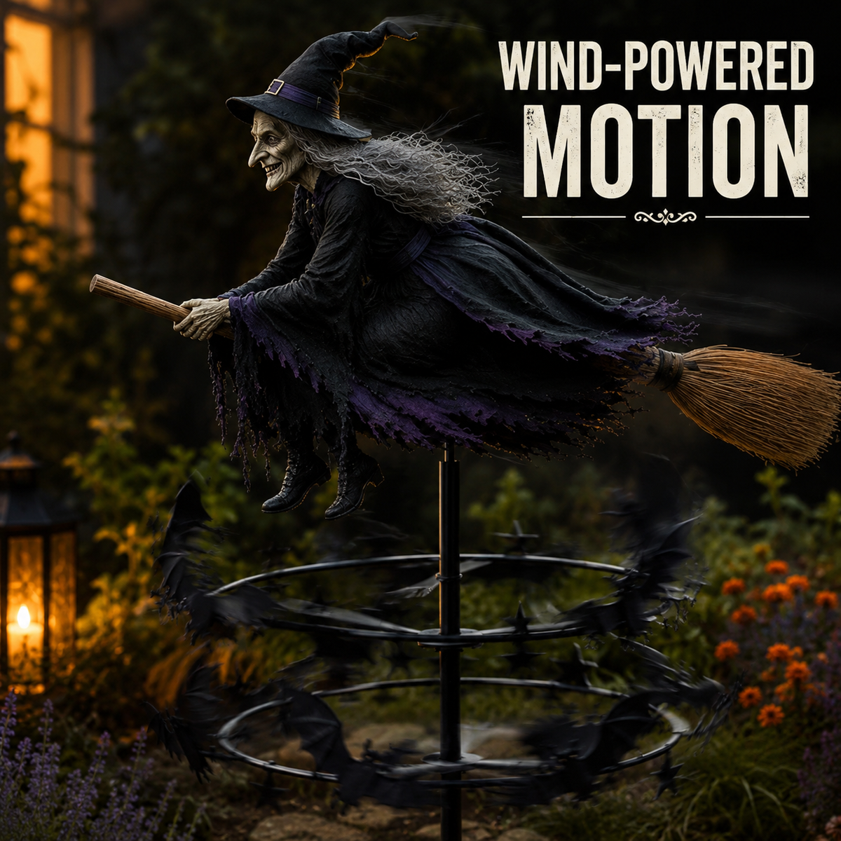 🔥50% Off Last Day -Halloween Early Bird Special🧙‍♀️ The Enchanted Witch Garden Wind Spinner