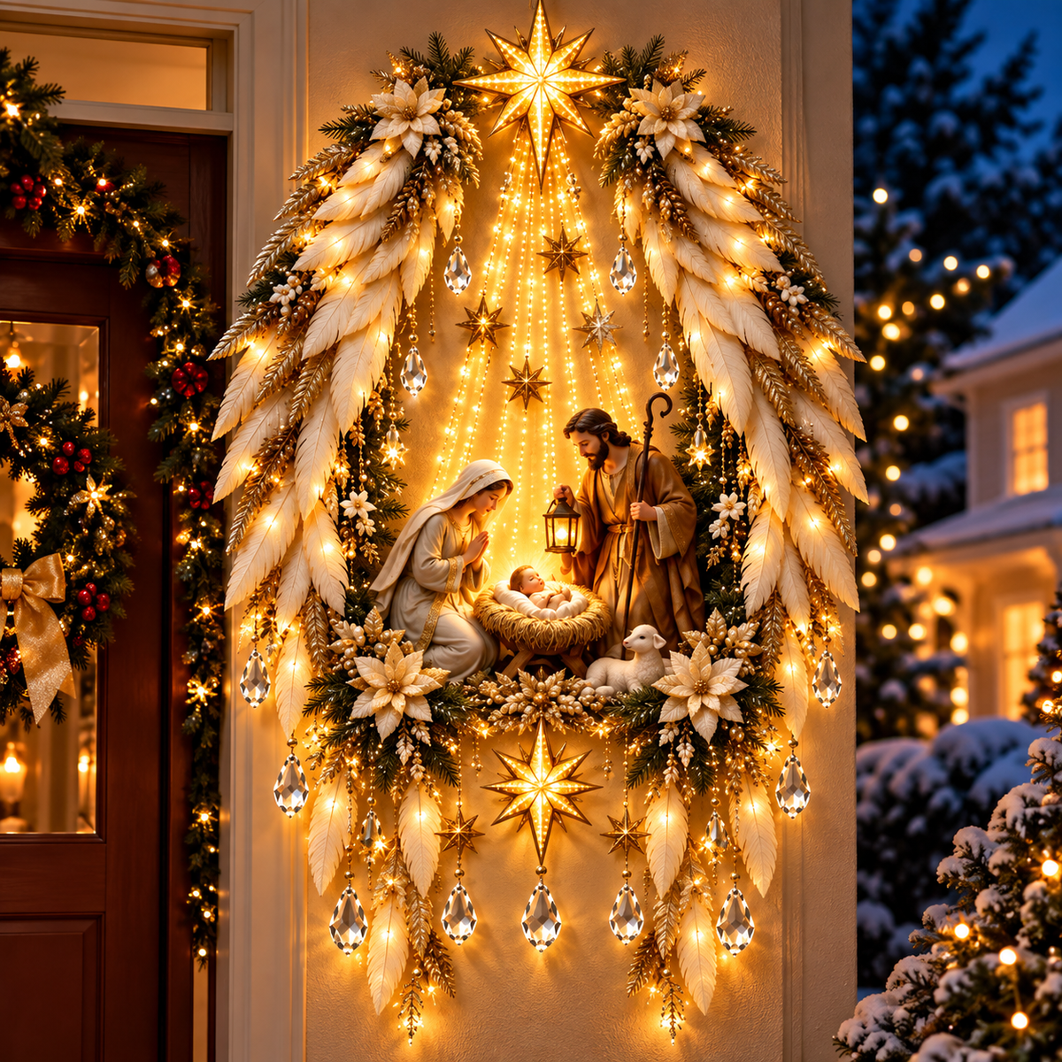 ✨Angel Blessing Starfall Wall Light – Heavenly Christmas Wall Decor