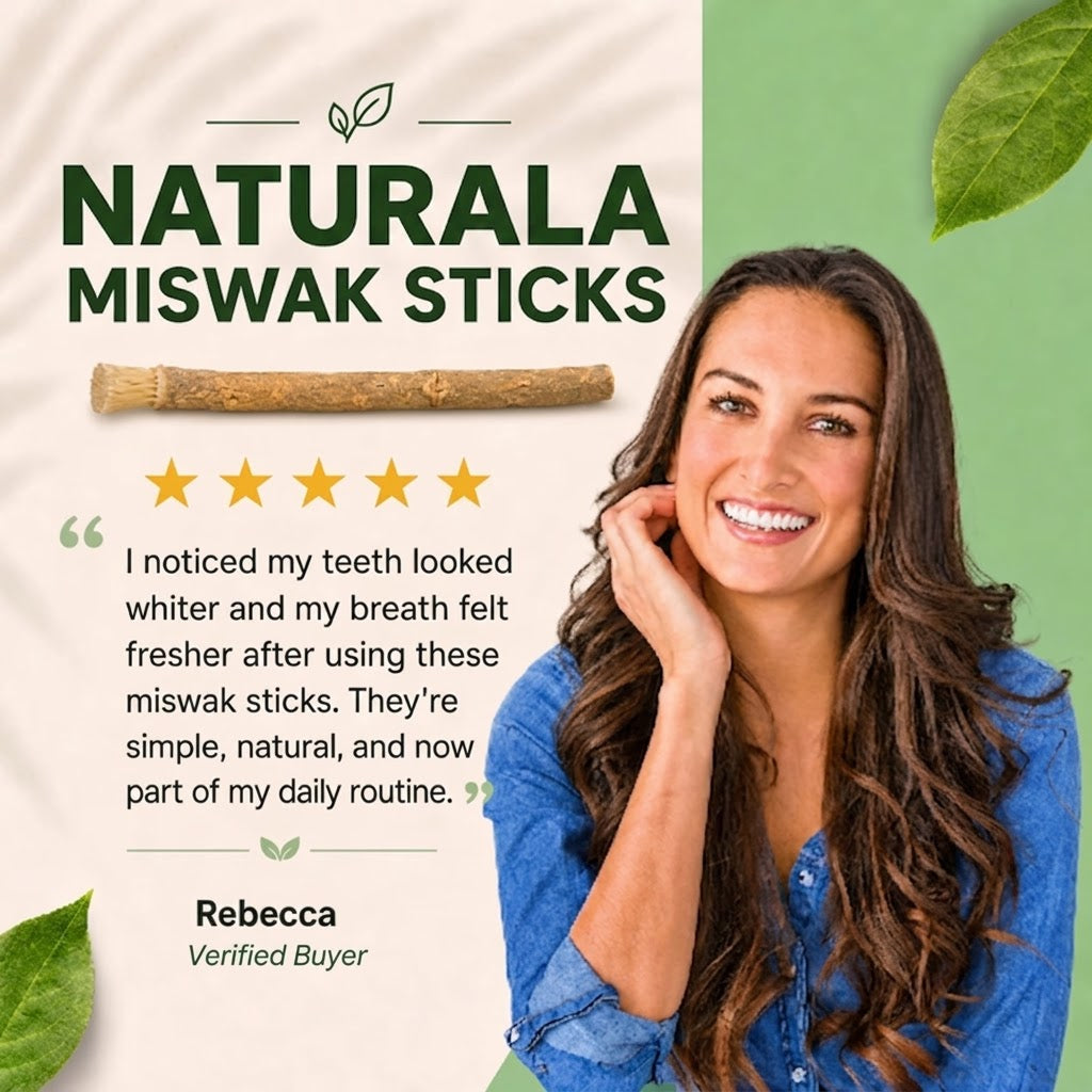 Miswak Sticks – Natural Toothbrush for Whiter Teeth & Fresh Breath