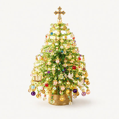 🎄Handmade Elegant Beaded Mini Christmas Tree✨Collectible Premium Holiday Decor Kit